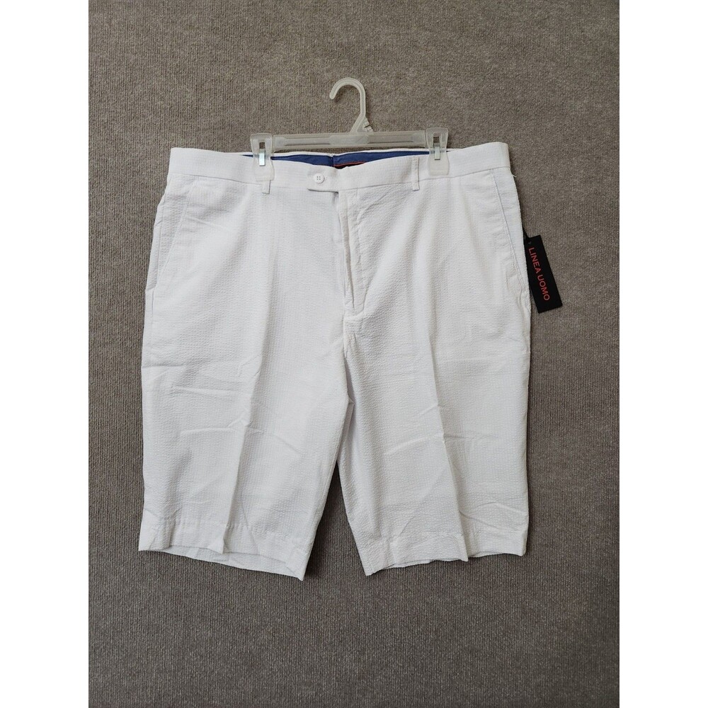 Linea Uomo Seersucker Shorts Mens 40 White Beach Vacation NEW